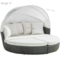 Outdoor rattan round bed leisure garden courtyard swimming pool beach bed