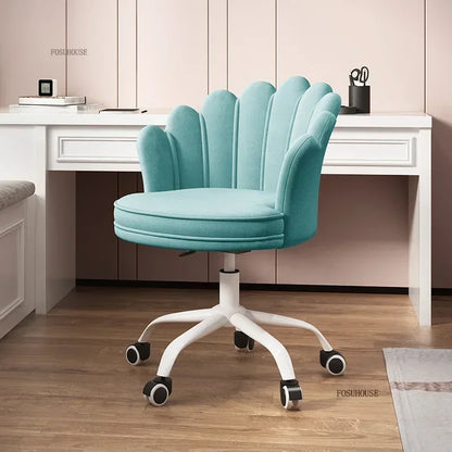 Creative Simple Fabric Petal Office Chairs Household Bedroom Gaming Chairs Lift Backrest Computer Chair for Study Desk Chair WW