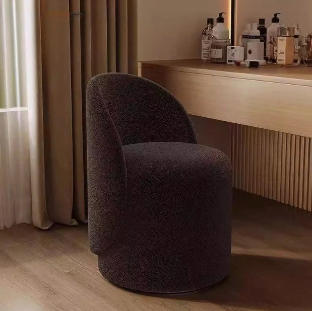 Light luxury Nordic makeup chair bedroom dresser fairy stool high backrest Internet celebrity simple home manicure round stool