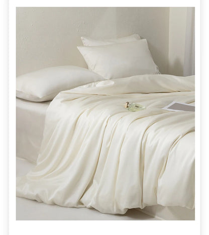 Luxury Bedding Set with Duvet Cover Silk Cotton Duvet Cover Bed Sheet Solid Color bedsheets full set 4 pcs Queen King Size