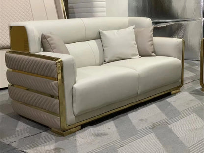 Newest Modern Luxury Velvet Upholstered Living Room Sofa Set Stainless Steel Frame for Home Villa Living Room Furniture
