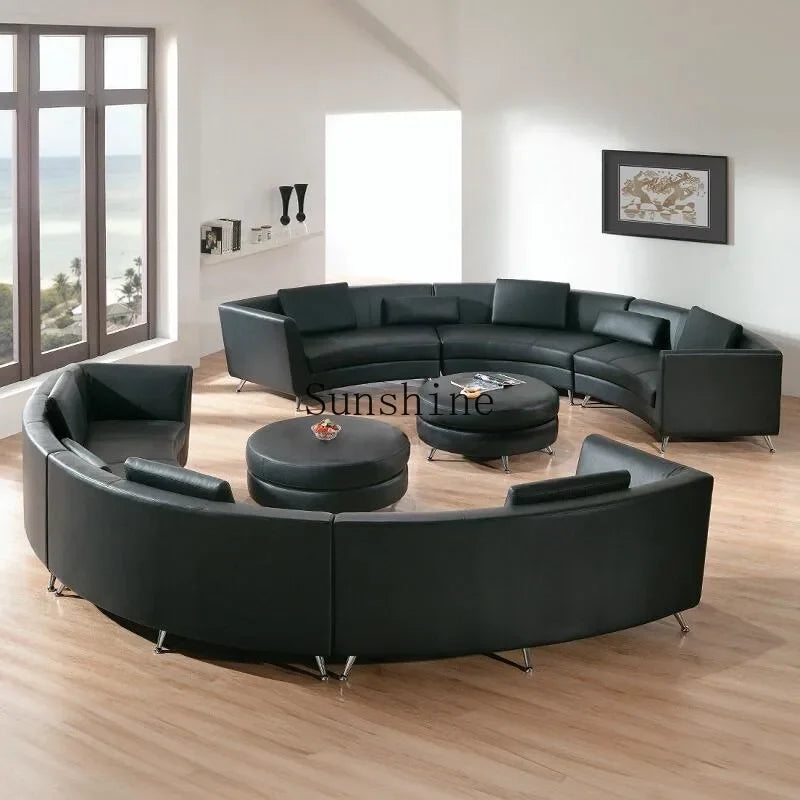Minimalist curved sofa company lobby living room sofa combination