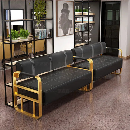 A Barber Shop Sofa Waiting Chair Stainless Steel Office Reception Sofa Chair