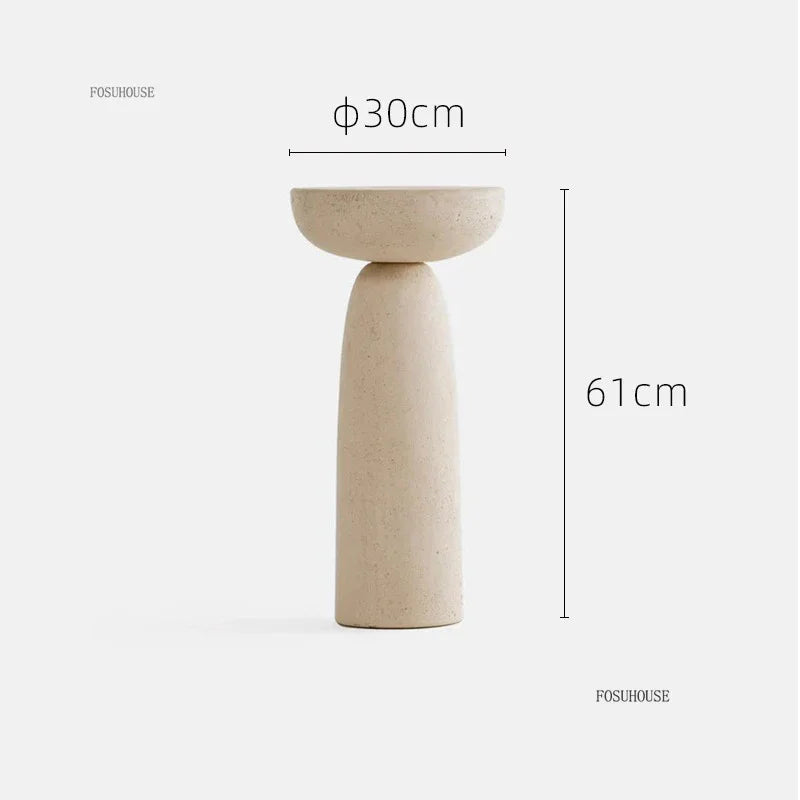Small Apartment Stone Round Side Tables Wabi-sabi Style Cement Coffee Tables Designer Medieval Style Tea Table Home Furniture