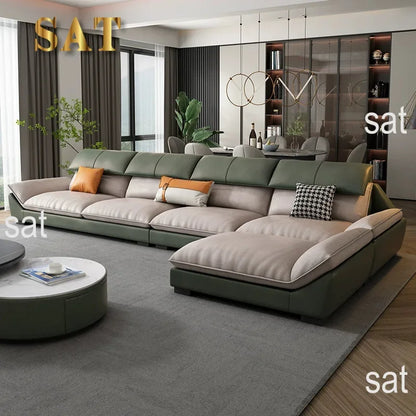 z Modern Home Decoration Microfiber Fabric Furniture Modern Luxury L-Shaped Sofa Living Room Combination Sofa