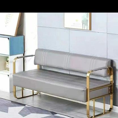 Sofa Barber Shop Waiting Stainless Steel Sofa Chair Fashion Hair Salon Hair Rest Chair Long