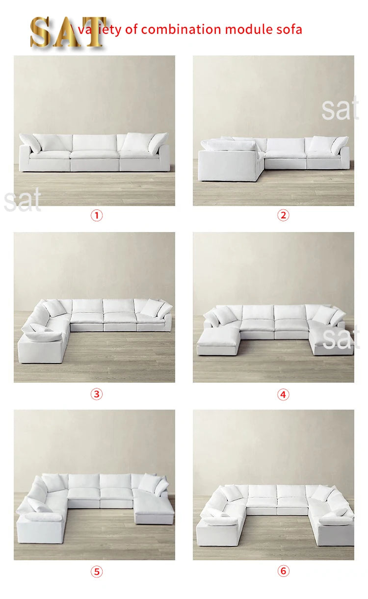 Modern design L-shaped sofa set Living room furniture combination set Modern living room white home sofa