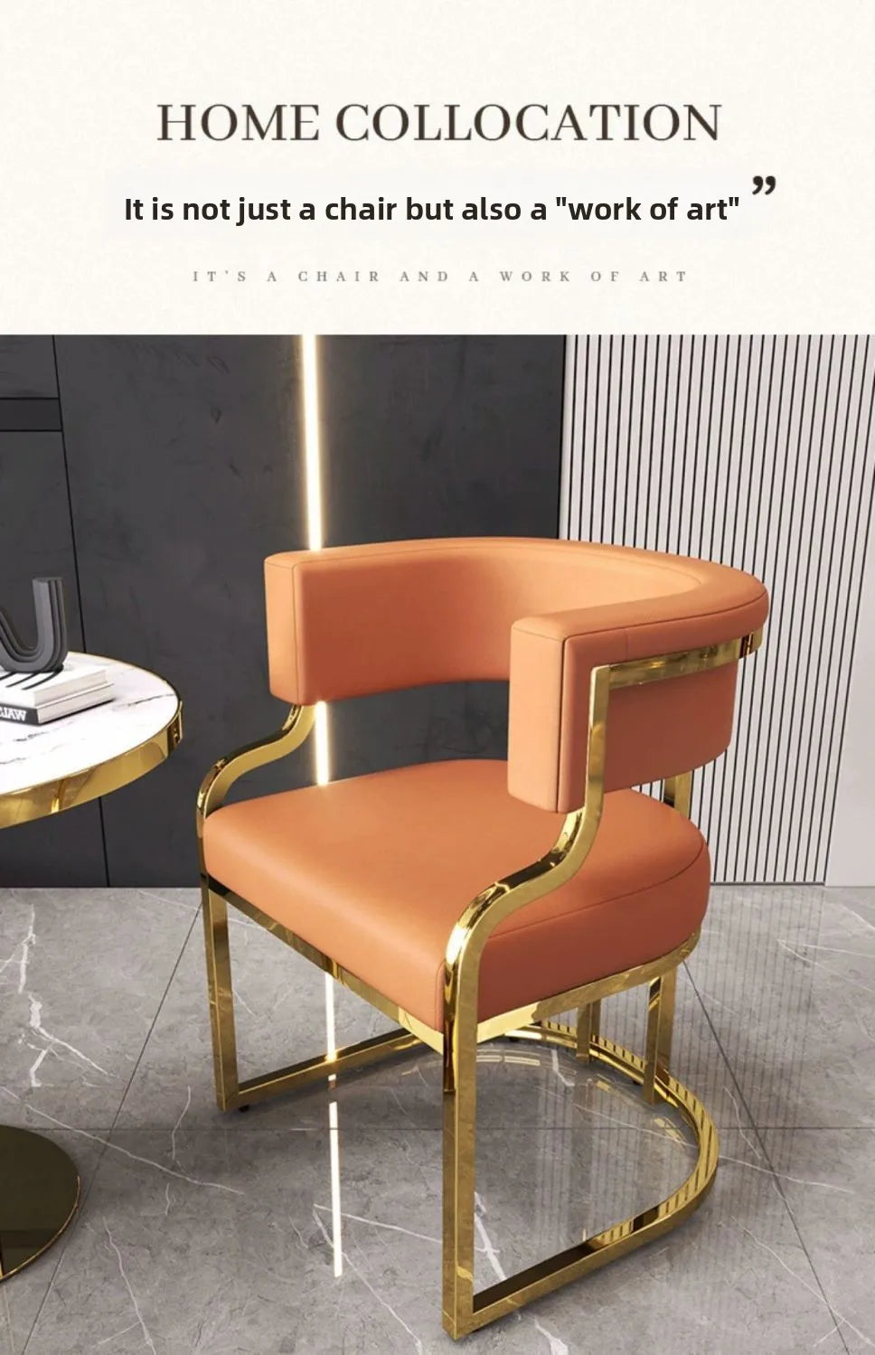 Modern Light Luxury Accent Chair Premium Dining Chair for Salon Reception Office Conference Hotel Lounge Makeup Nail Studio