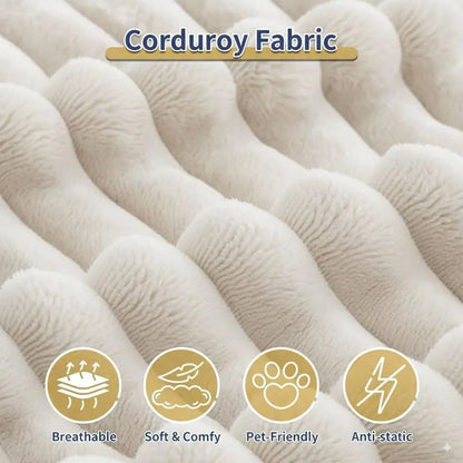 Cloud Sectional Couch, Boneless Sofa for Living Room, Corduroy Modular Couch with L Shape Chaise, Modern Compressed Sofa in a Bo