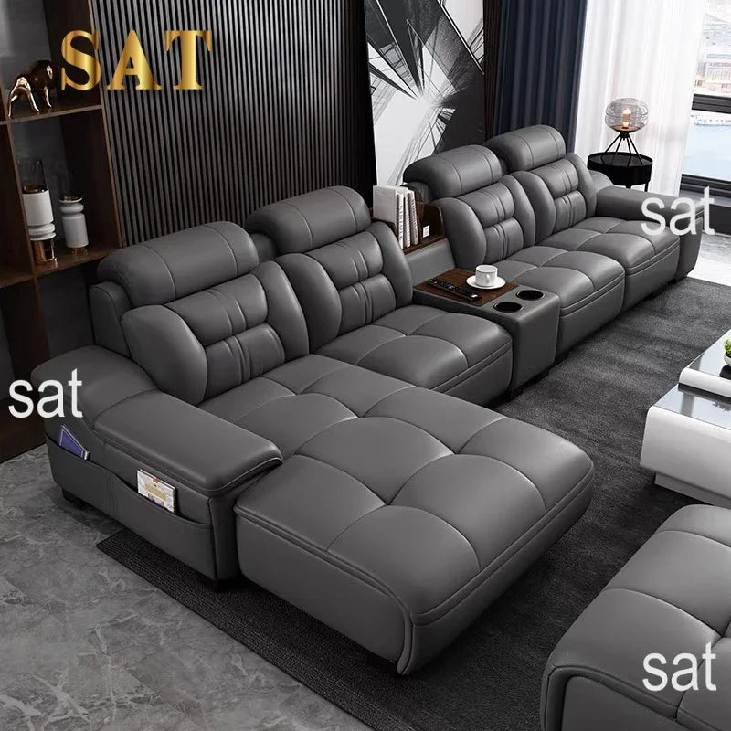 For Modern Luxury Genuine Leather Modular Corner Sofas Beds Sectional L Shape Sofa Couch Set Furniture Living Room Couches