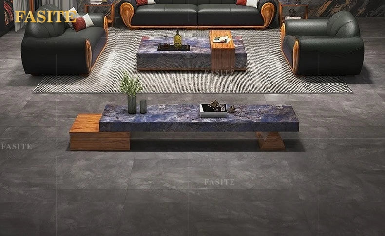 Leather sofa modern simple villa living room imported first layer cowhide