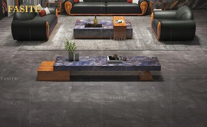 Leather sofa modern simple villa living room imported first layer cowhide