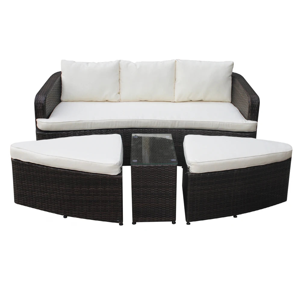 Outdoor rattan furniture high quality round garden sofa terrace balcony leisure