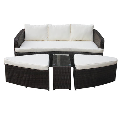 Outdoor rattan furniture high quality round garden sofa terrace balcony leisure