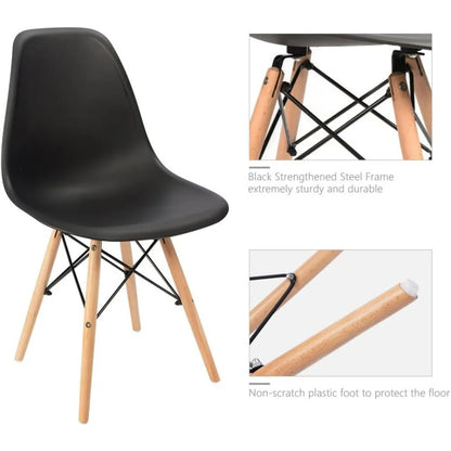 Furmax Modern Style Dining Chair Mid Century Modern DSW Chair, Shell Lounge Plastic Chair for Kitchen Chairs Set of 4(White)