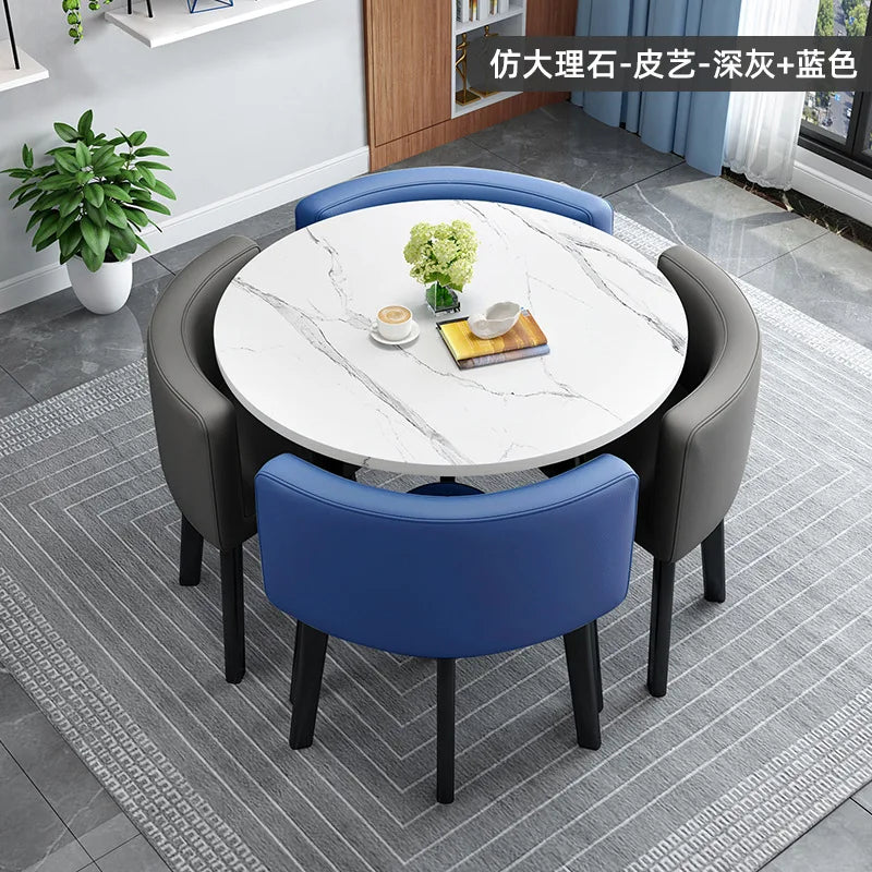 home dining table, Modern simple dining table, apartment rental room, leisure negotiation, reception table and chair combination