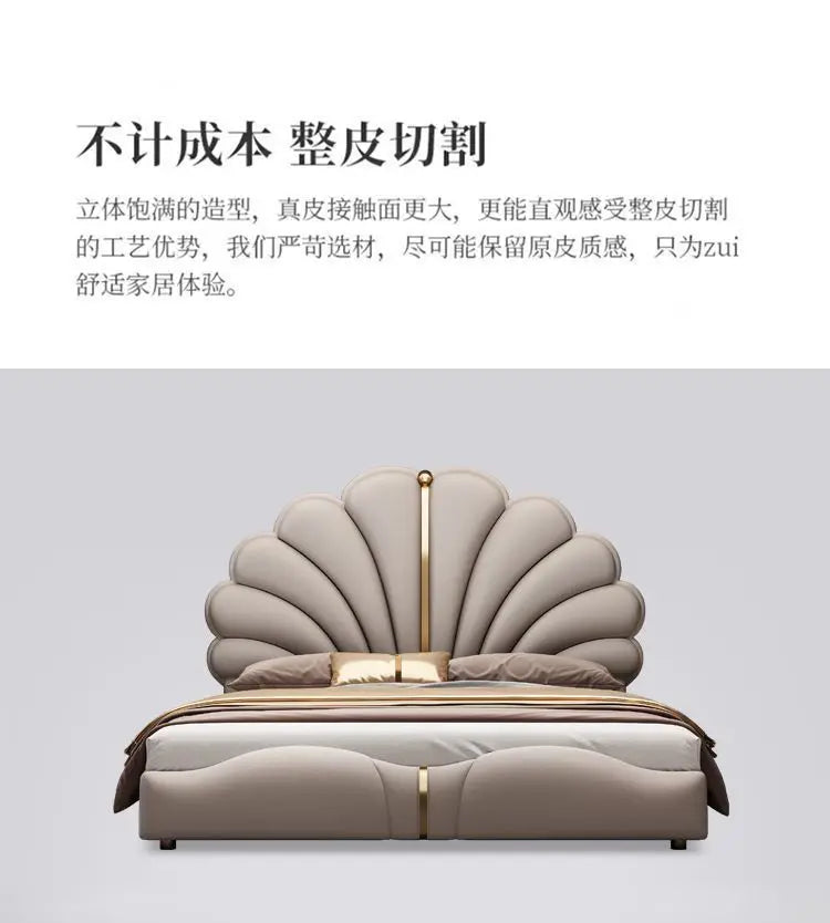 Nordic Aesthetic Double Bed European Queen Twin King Headboard Frame Luxury Cama Casal Furniture  Bed bases and bed frames home