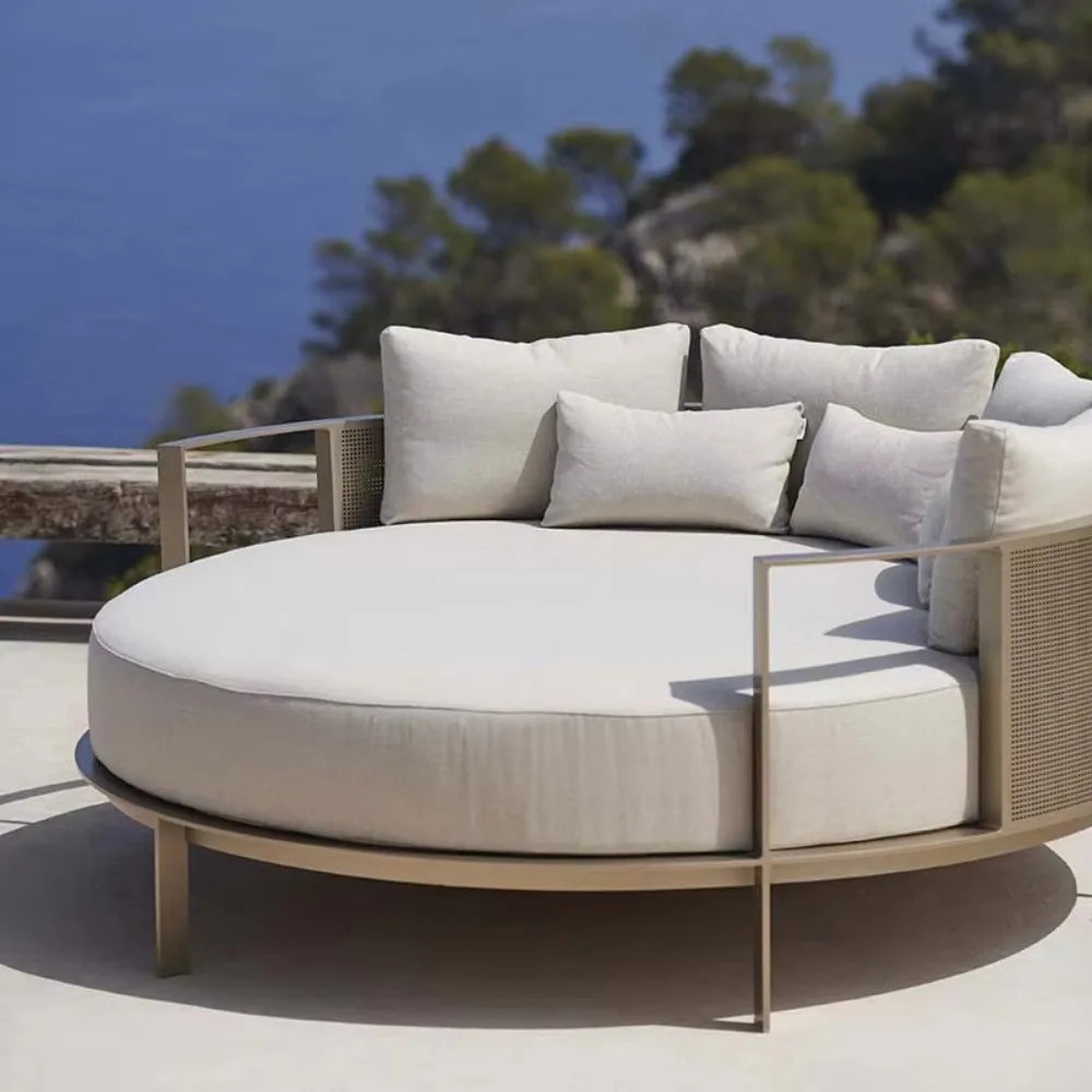 Modern Aluminum Garden Sofa Set - Durable and eco-friendly outdoor furniture with optional PE rattan frame