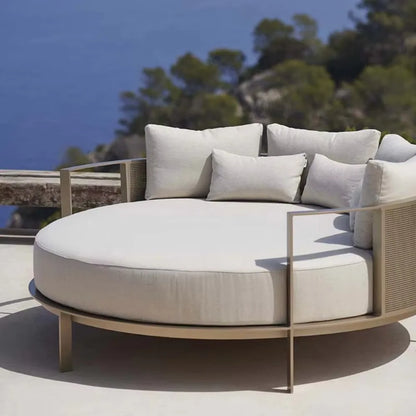 Modern Aluminum Garden Sofa Set - Durable and eco-friendly outdoor furniture with optional PE rattan frame