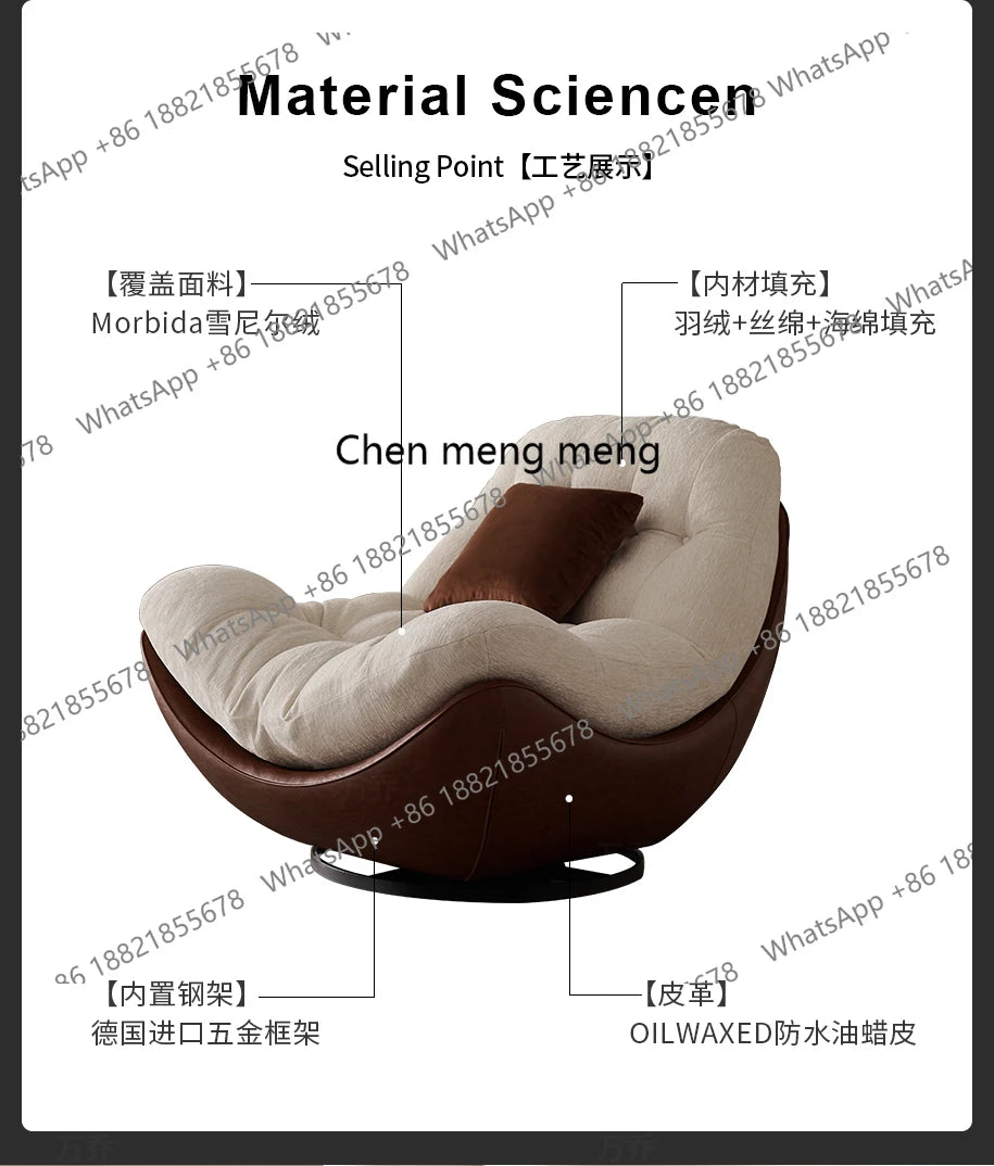 Italian minimalist swivel single chair modern creative sofa living room balcony lounge chair designer lazy lounge chair