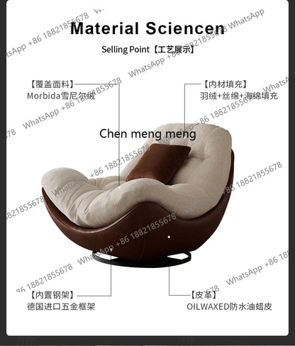 Italian minimalist swivel single chair modern creative sofa living room balcony lounge chair designer lazy lounge chair