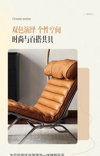 Single Sofa Chair Minimalist Light Luxury Living Room Middle-aged Style High-end Designer Sofa Chair Lazy Leisure Recliner