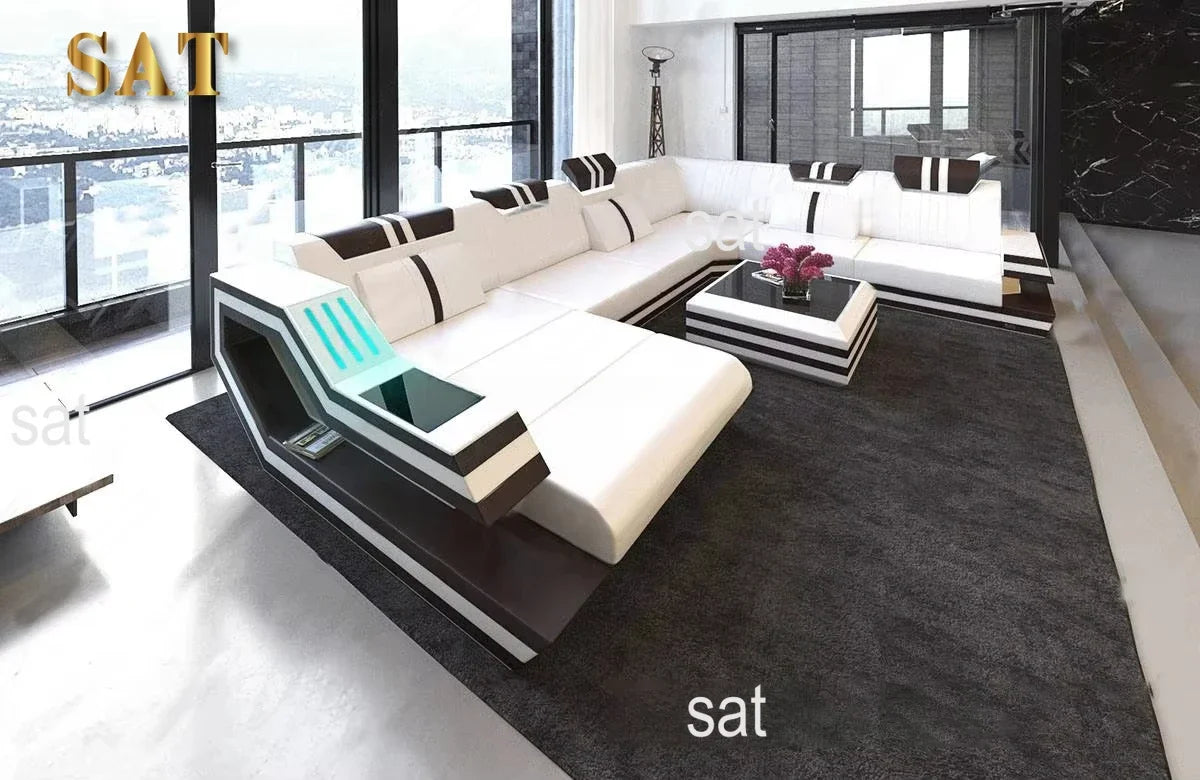 s#A Modern Space Capsule Style Sofa Cover Furniture Living Room Leather Electric Sofa