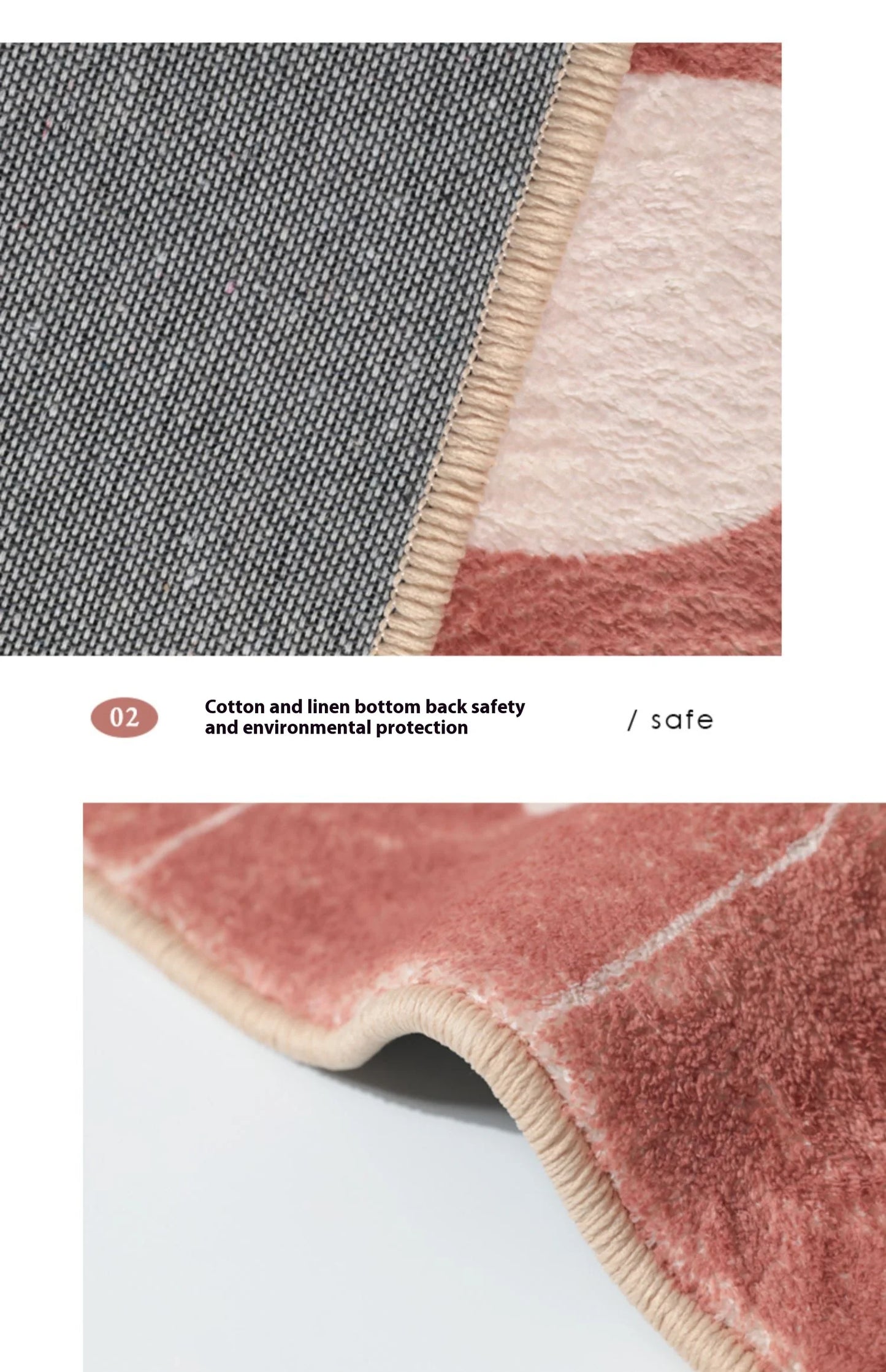 VIKAMA Cashmere Wash Back Carpet Machine Washable Ins Style Checkerboard Living Room Carpet Cloakroom Carpet Home Decoration