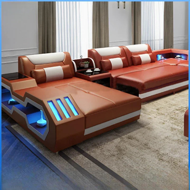 Functional living room comfortable sofa Large led creative sofa combination online celebrity style leisure sofa customization