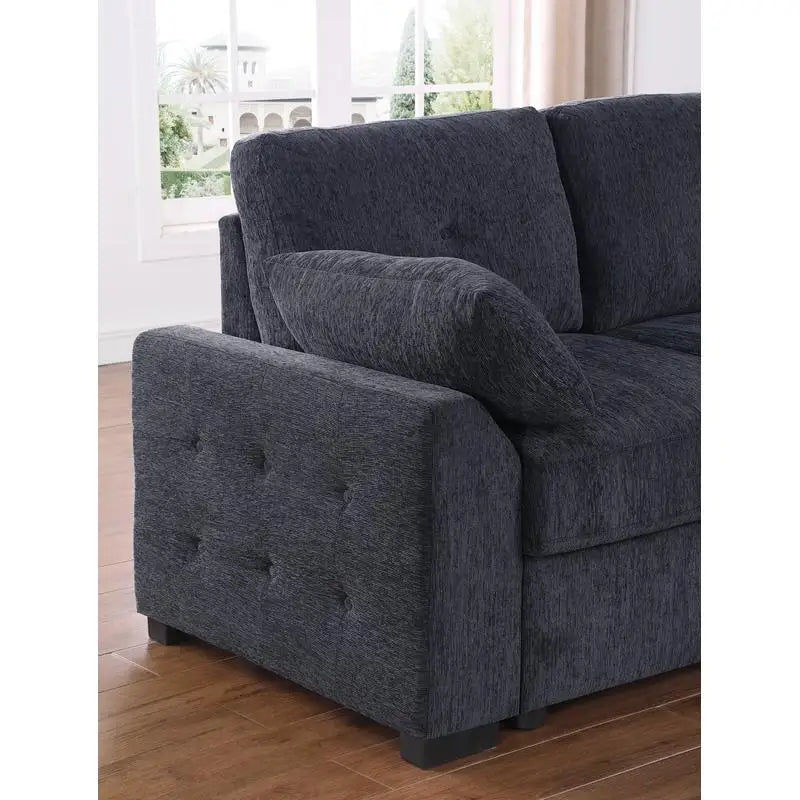 L-Shaped Corner Sofa with Storage & Convertible Bed, Multi-Functional Design for Living Room and Guest Space, Perfect for