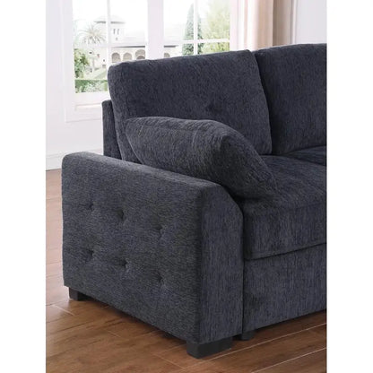 L-Shaped Corner Sofa with Storage & Convertible Bed, Multi-Functional Design for Living Room and Guest Space, Perfect for