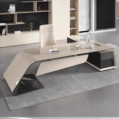 Designer Modern Office Desks Asthetic Luxury Storage Drawers Writing Executive Desk L Shaped Study Escritorios Office Furniture