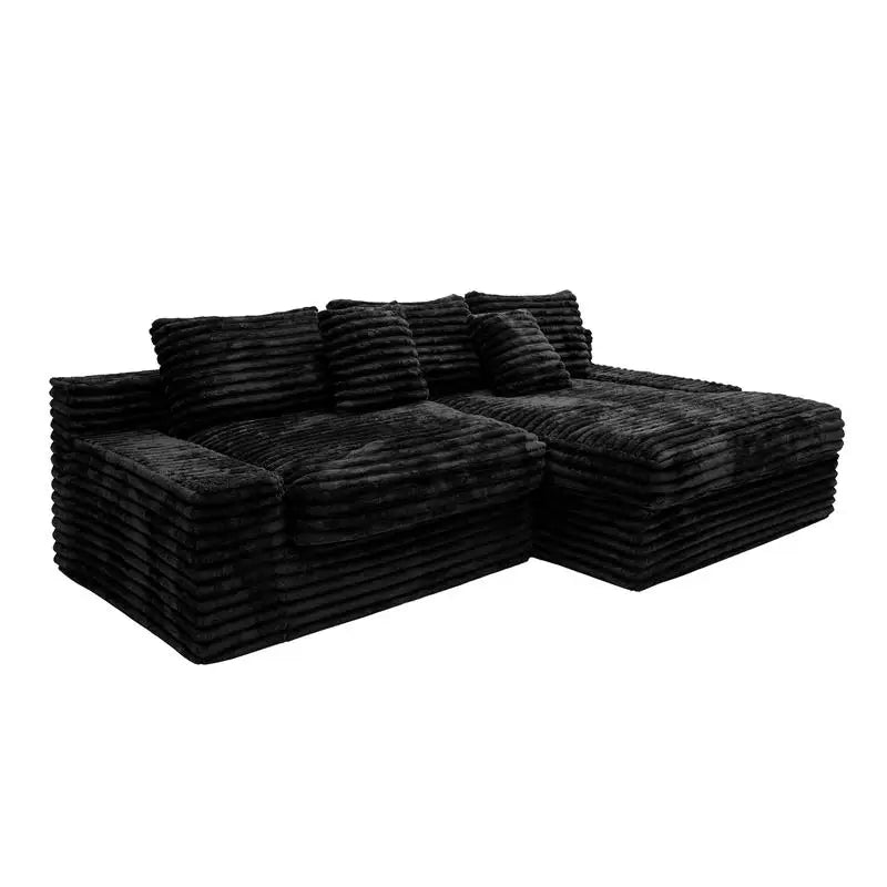 Modular Sectional Sofa Set, Upholstered Couch for Living Room or Bedroom, No Assembly Required, 2PC Free Combination, Plush