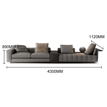 Italian minimalist modern cloth art three person sofa villa large family living room model room combined sofa