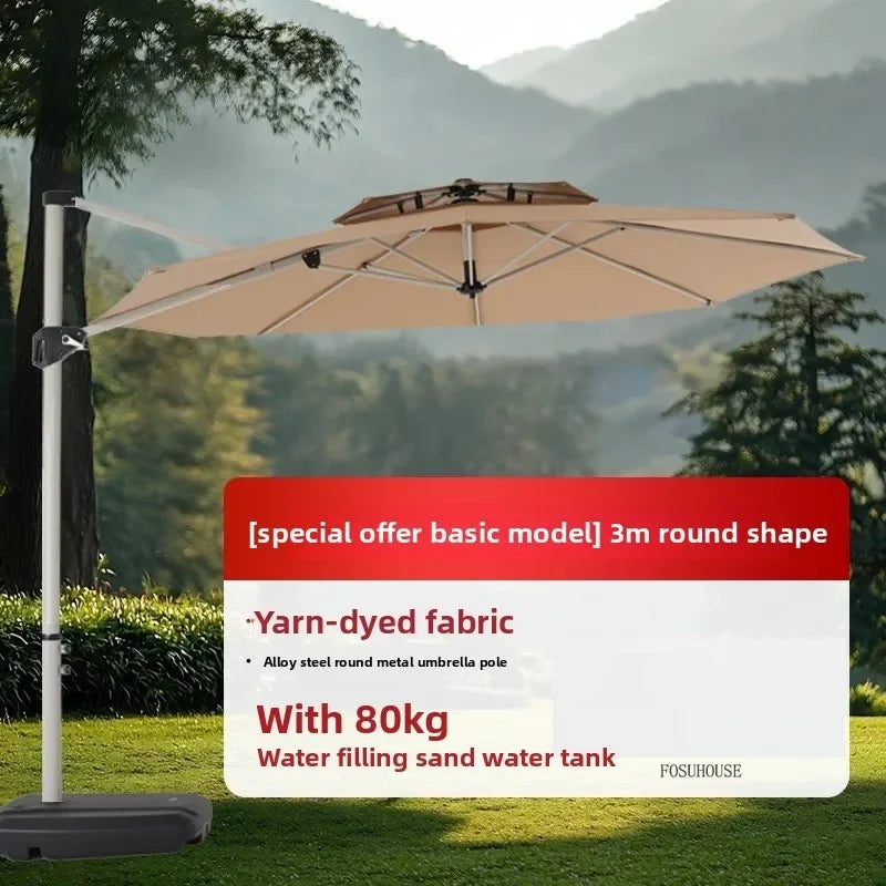 Outdoor Patio Umbrellas Roman Open-air Balcony Villa Garden Large Parasol Commercial Outdoor Stall Sunshade Umbrella with Base A
