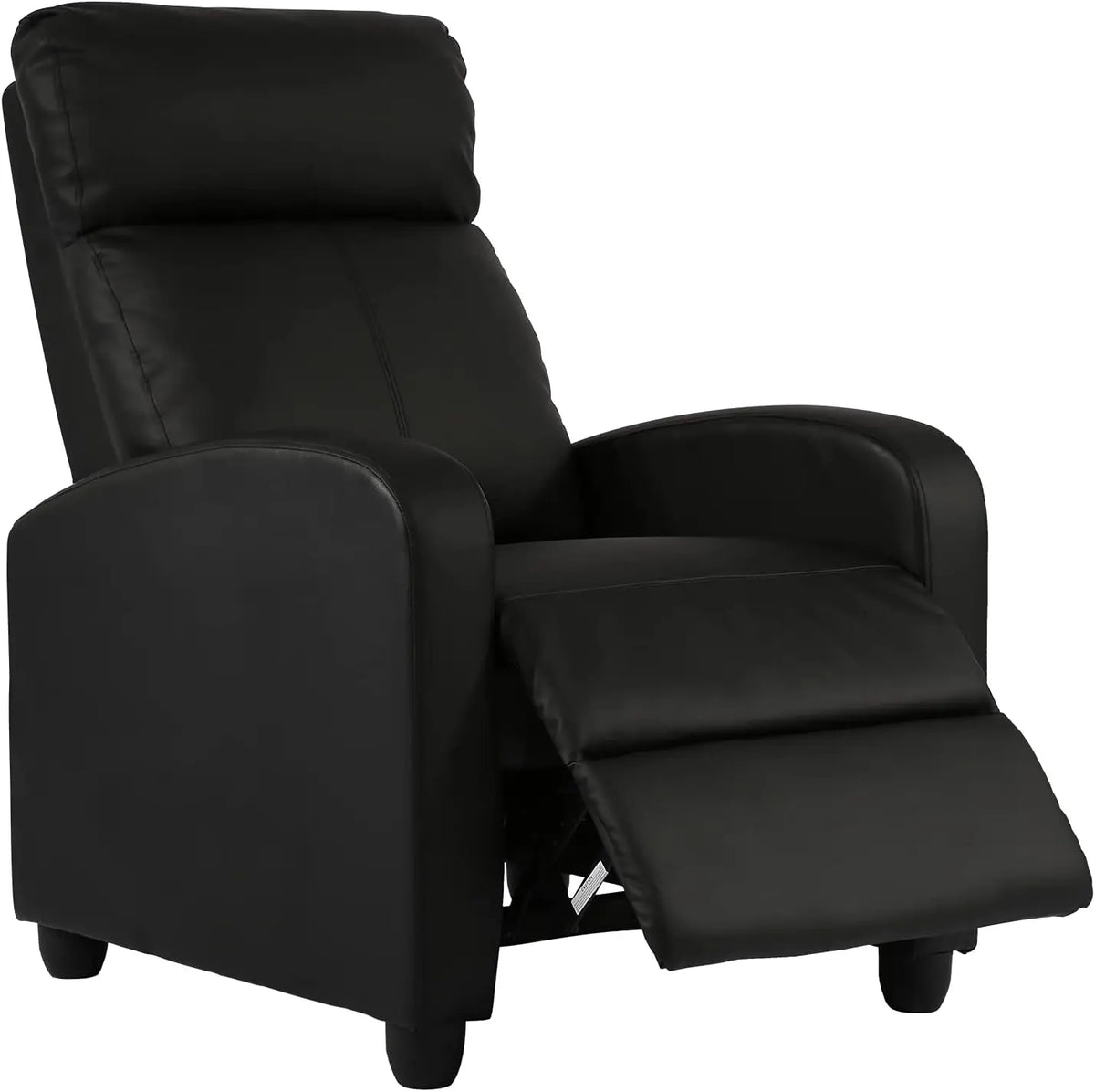 Massage Recliner Chair Padded Wide Seat Sofa Wingback Single Sofa with Footrest PU Leather for Living Room,Home Theater(Black)
