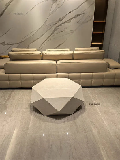 Luxury Rock Board Coffee Tables Villa Living Room Tea Table for Living Room Furniture High-grade Luxurious Side Table