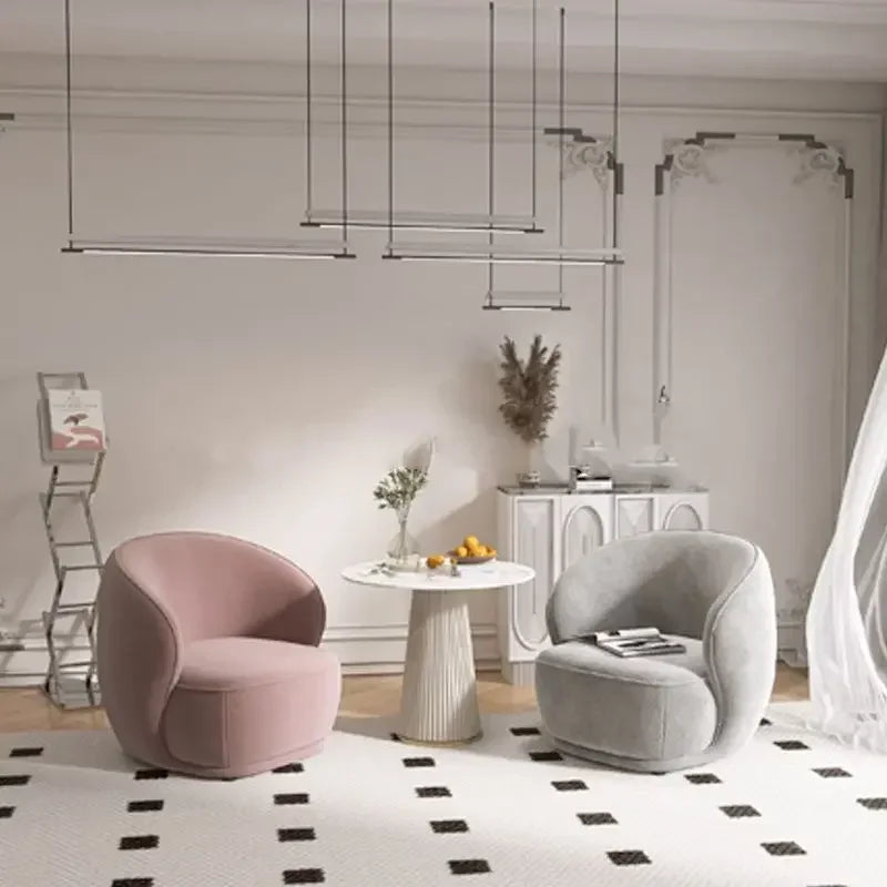 Light Luxury Cream Style Single Sofa Small Size Beauty Salon Table and Chair Hotel Homestay Exhibition Hall Reception Sofa