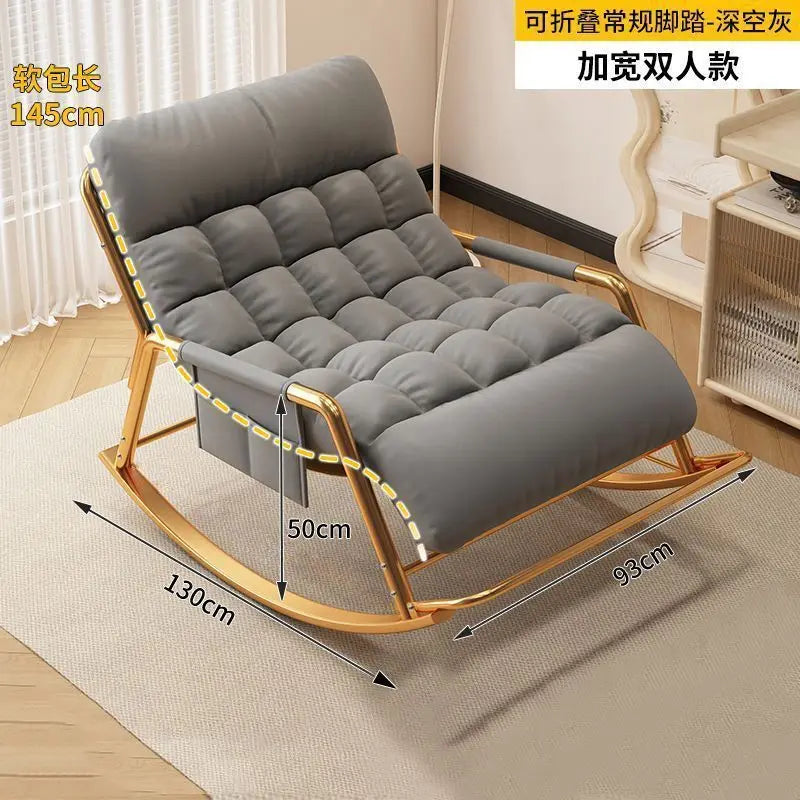 Recliner Rocking Chair Sitting and Sleeping Dual-purpose Double Lunch Break Chair Balcony Home Leisure Lazy Sofa Chair Ergonomic