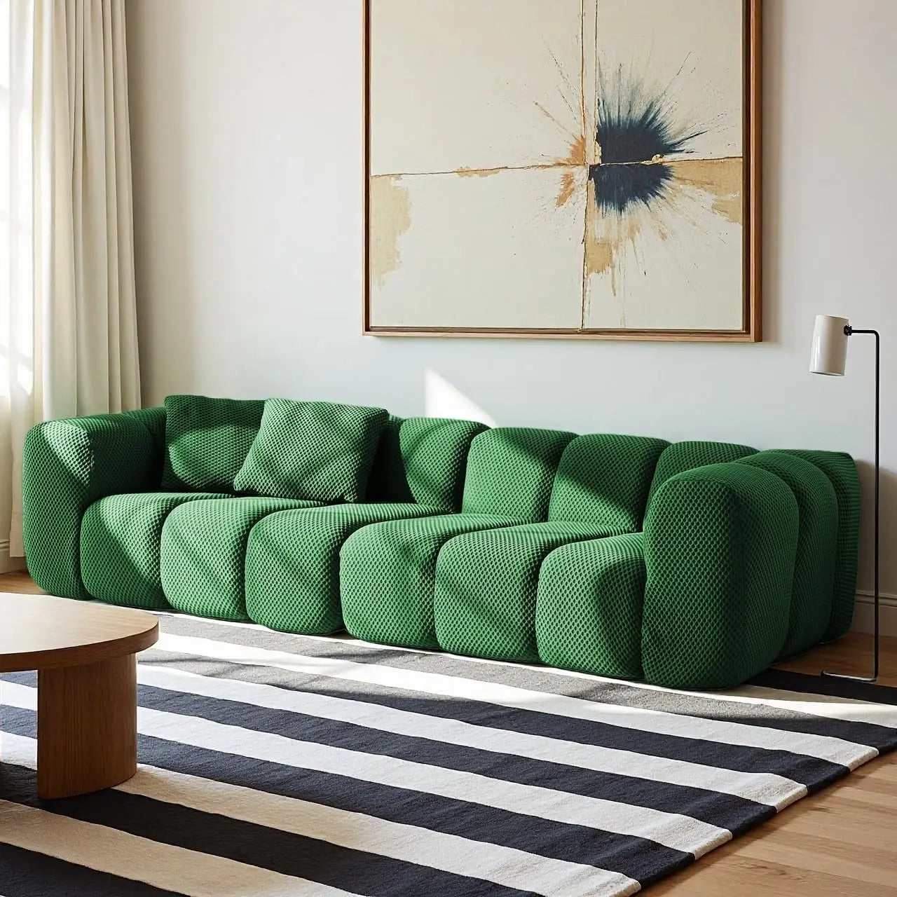 102" White Cloud-Style Modular Sectional Sofa – Modern Oversized Comfort with Soft-Edge Design and Integrated Armrests