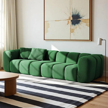 102" White Cloud-Style Modular Sectional Sofa – Modern Oversized Comfort with Soft-Edge Design and Integrated Armrests