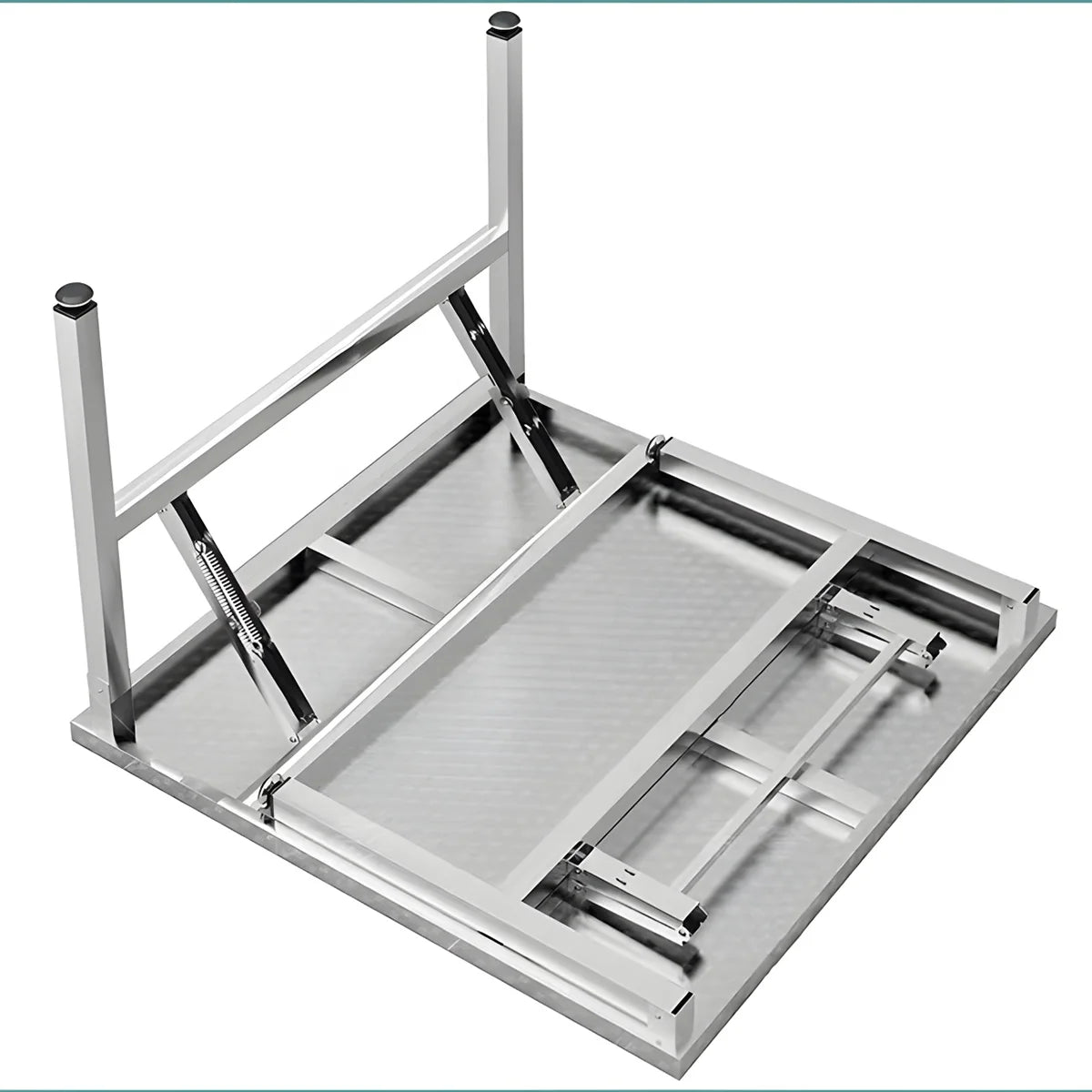 Square Folding Utility Table Home Restaurant Stainless Steel Dinner Tables Outdoor Indoor Portable Foldable Wedding Dining Table