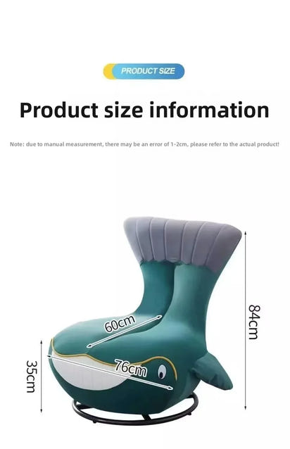 Rotating sofa chair Comfortable lazy single sofa Whale animal shark chair Small apartment room leisure