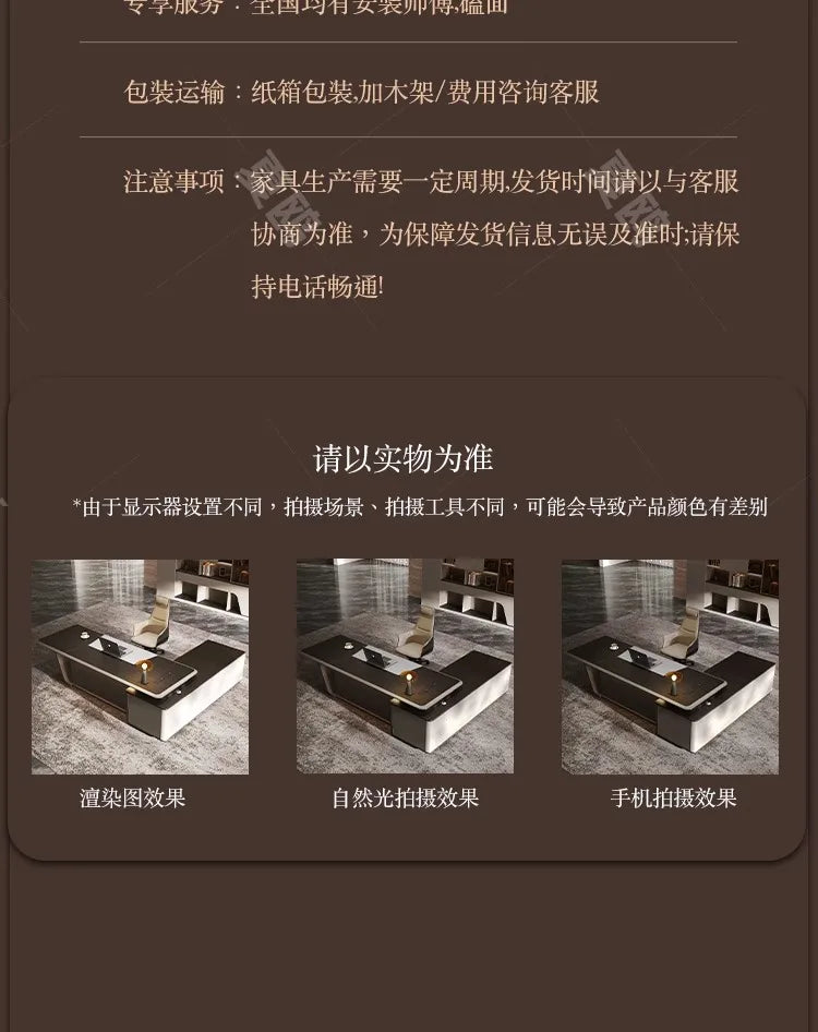 High Quality Light LuxuryOffice Desk Boss L Shaped Work Manager Computer Desks Executive Shelf Escritorio Oficina Furniture
