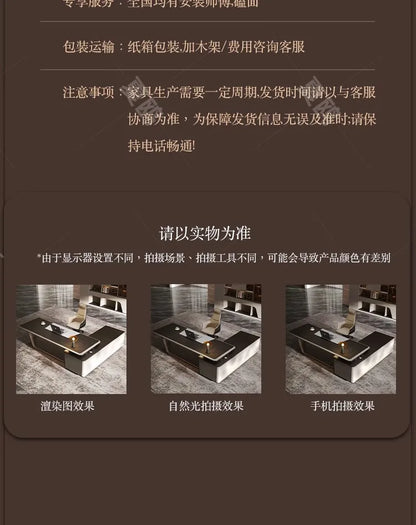 High Quality Light LuxuryOffice Desk Boss L Shaped Work Manager Computer Desks Executive Shelf Escritorio Oficina Furniture