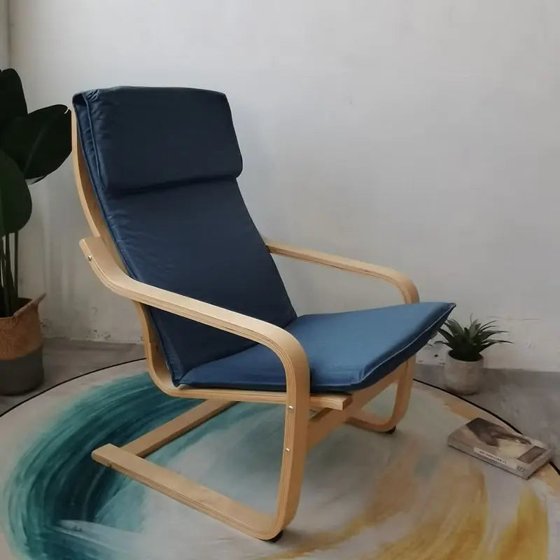 Nordic Lounge Chair - Solid Wood Armrest Recliner for Balcony & Nursery