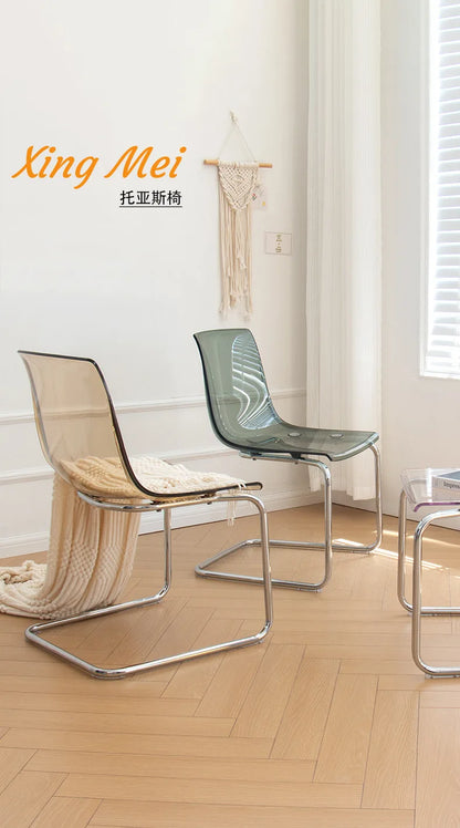 Transparent Acrylic Toyas Chair, Home Backrest Dining Chair, Nordic Minimalist Designer Desk, Coffee Shop Dining Table Chairs