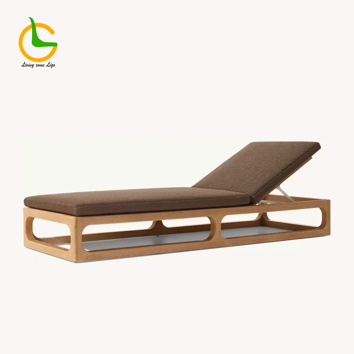 Modern style sun lounger for outdoor hollow solid wood sun lounger for swimming pool garden outdoor terrace