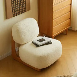 custom.ATUNUS Wabi Sabi Style Sofa Chairs Patio Lounge Chair Modern Nordic Wooden High Single Chair Living Room Furniture