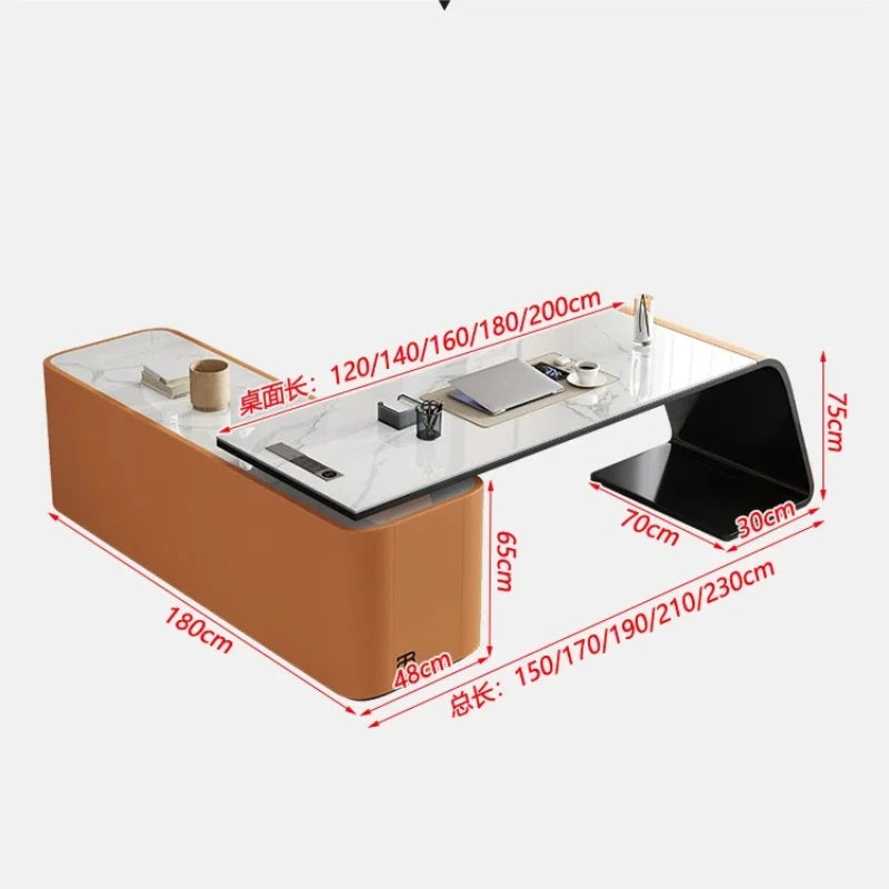 Italian minimalist rock slab office table study table Computer desk Room desks office desks and workstations studio desk
